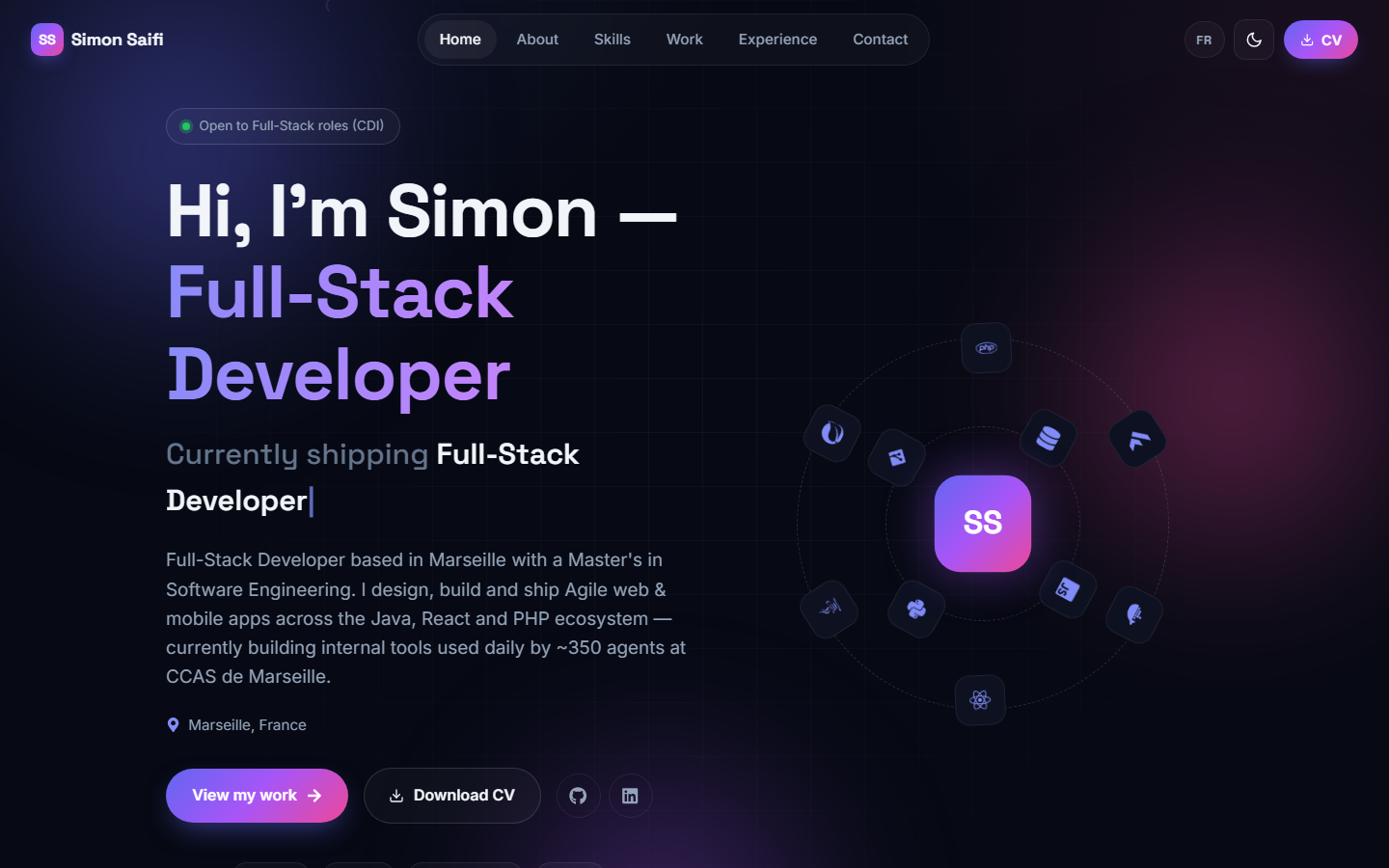 Simon Saifi — Full-Stack Developer · Marseille